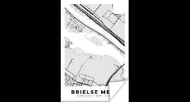 Poster Plattegrond - Brielse Meer - Nederland - Kaart - Stadskaart - 20x30 cm