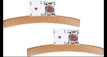 Engelhart Speelkaarthouder - 6x - 50 cm - hout - kaarten standaard - houder voor speelkaarten