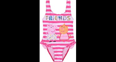 Peppa Pig Badpak - Maat 92/98 - Roze en wit gestreept met franjes