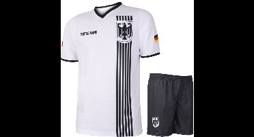 Duitsland Voetbaltenue Thuis Strepen Zwart Wit - Voetbal Tenue Kinderen - Shirt en Broekje - Jongens en Meisjes - Volwassenen - Heren en Dames - Maat 140