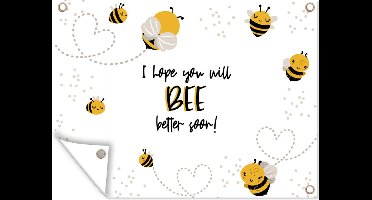 Tuin decoratie Beterschap - Quotes - Bij - 40x30 cm - Tuindoek