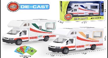 Die Cast Caravan speelgoed - Vakantie camper met pull-back drive - 17CM