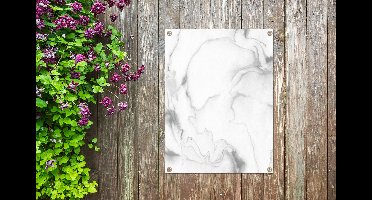 Tuin decoratie Marmer - Grijs - Patroon - 30x40 cm - Tuindoek