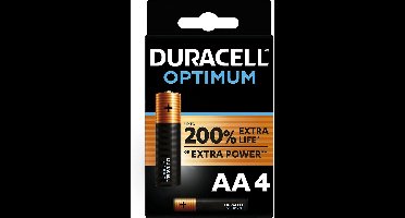 Batterij Duracell Optimum 200% 4xAA - 16 stuks