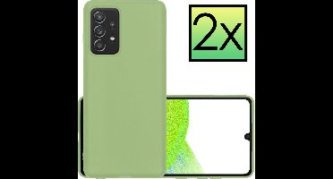 Hoesje - 2 Stuks - Geschikt voor Samsung Galaxy A33 - Sterk & Shockproof - Case Siliconen - Back Cover - Telefoon Hoes - Groen