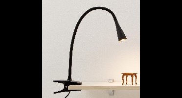 Lindby - Klemlamp - 1licht - kunststof, siliconen, metaal - H: 44 cm - zwart - Inclusief lichtbron