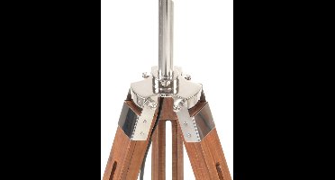 LuxeLivin' - Vloerlamp driepoot 141 cm massief teakhout honingbruin en grijs