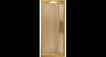 Stickers Goud - Randen Plakstickers - Zelfklevende Stickers Voor DIY Scrapbooking, Decoratie & Kaarten Maken - 10x23 cm - 1 Vel