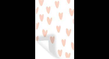 Muurstickers - Sticker Folie - Illustratie - Hartje - Handgemaakt - Harten - Kind - Meisje - 20x30 cm - Plakfolie - Muurstickers Kinderkamer - Zelfklevend Behang - Zelfklevend behangpapier - Stickerfolie