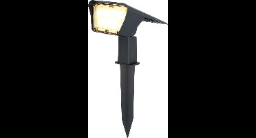 HOFTRONIC Odessa - Solar tuinspot - zwart - IP65 waterdicht - 3000K Warm wit (sfeervol) - Wintersolar technologie - geschikt als prikspot of buitenlamp op zonne-energie