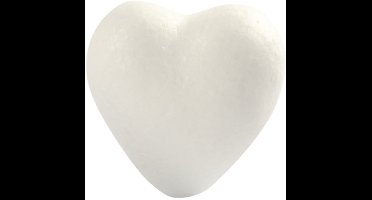 Harten, H: 6 cm, D: 3 cm, B: 6 cm, wit, 5 stuk/ 1 doos