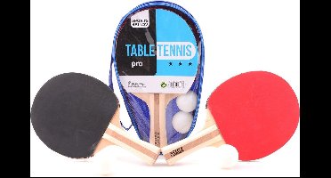 Tafeltennis set - Tafeltennis - Ping pong - Pingpongballen - Pingpongbatjes - Met opbergtasje - 5-delig