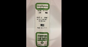 Evergreen Modelbouwdecoratie - 118 Strip 0,4mmX4,8mmX35cm - 10 stuks Styreen