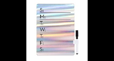 Kikkerland Familieplanner Magnetisch 20 X 30 Cm Zilver 2-delig