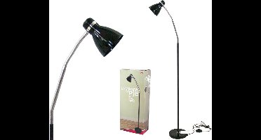 Gerimport Vloerlamp - staand - zwart - 140 cm - op voet - leeslamp / sfeerverlichting