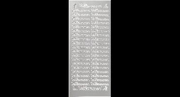 Stickers, velkommen, vel 10x23 cm, zilver, 1 vel
