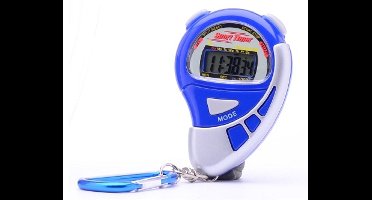 Johntoys Stopwatch - 1x - blauw - kunststof - met alarm en tijdwaarneming - geschikt voor sport, training en wedstrijden