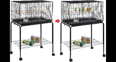 ApexArte® Vogelkooi - Papegaaienkooi - Vogelkooien voor Binnen - Zwart