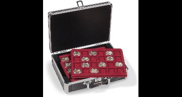 Koffer, Cargo S6 Black - geschikt voor: 2 Euromunten in capsules (144 st.) incl. 6 tableaus - afm: 292 x 213 x 97 mm.