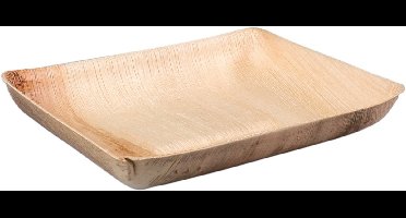 Biodore® Bord | rechthoekig | 1-vaks | Palmblad | 17x14cm 25 stuks