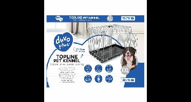 Draadkooi Topline 2 deuren plastic schuif XXL - 123x77x83cm lichtgrijs