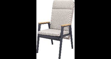 Solaro verstelbare dining tuinstoel - light rope / teak arm