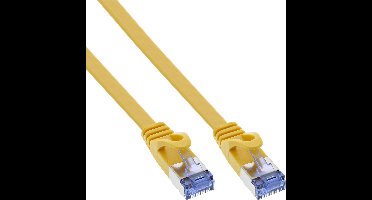 InLine® Flat patch cable, U/FTP, Cat.6A, yellow, 1.5m