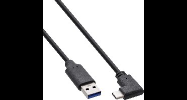 USB-A naar Haakse USB-C Kabel - USB 3.2 Gen 2 - 0,3 meter - Zwart