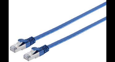 RJ45 Flachkabel m. CAT 7 Rohkabel slim blau 7,5m
