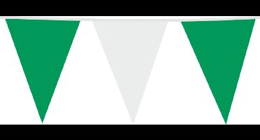 3x Giga Vlaggenlijn Groen / Wit 30x45cm 10 meter XXL - Verjaardag Feest Party Festival Poolparty Decoratie