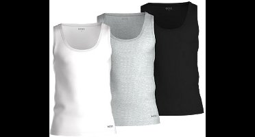 HUGO BOSS Classic Tanktops regular fit (3-pack) - heren singlets O-hals - zwart - grijs en wit