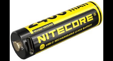 Nitecore NH2400 Oplaadbare AA Li-Ion batterij 2400mAh met USB-C Poort, 4 stuks