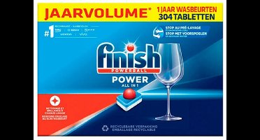 Finish Power All-in-1 Vaatwastabletten Regular - 304 stuks - Jaarvolume Voordeelverpakking