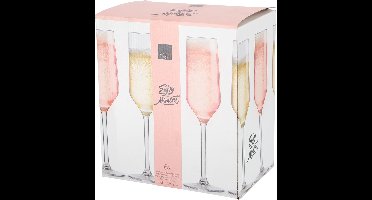Royal Leerdam champagneglazen set 6 stuks 21 cl transparant glas.
