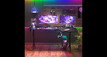 Laptop Computer Bureau - Groot Staand Bureau - Studeer Bureau - Laptop Tafel - Werkstation - Gaming Tafel - L Vorm - Links - 60 Inch - Zwart