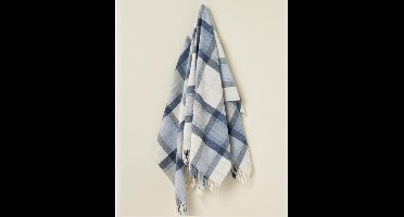Bronte by Moon Plaid | SKYE (Blue) 100% Wol | 140x185cm | Wollen Deken Blauw | Made in UK