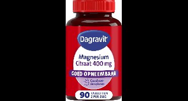 Dagravit Magnesium Citraat 400 mg - Goed opneembaar - Draagt bij aan extra energie bij vermoeidheid - Vanaf 12 jaar - 90 tabletten