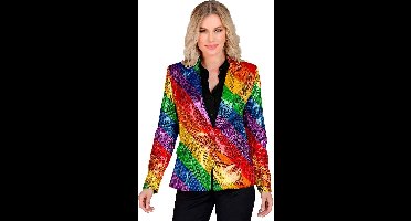 Pailletten Blazer Regenboog Strepen Vrouw