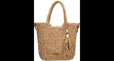 Beagles Lanzarote Shopper - Schouderband - Crossbody - Riet - Zomer - Tote Bag - Dames Tas - Natuur