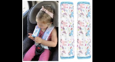 Autogordelhoes Unicorn - Unicorn hoes voor om kindergordel - 2 stuks - Universeel