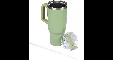 Benson Thermosbeker 900 ml - Groen - Transparante Deksel - Geschikt voor Auto