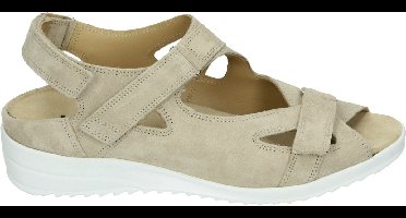 Durea 7419 G - Platte sandalenDames Sandalen - Kleur: Wit/beige - Maat: 40.5