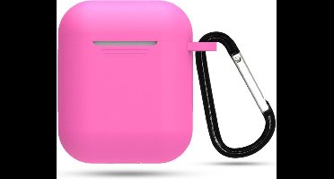 New Age Devi - Siliconen case geschikt voor airpods karabijnhaak roze wordt Siliconen case geschikt voor air-pods kara-bijnhaak roze