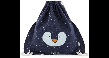 Trixie Zwemtas - Mr. Penguin - Gymtas voor kinderen - Waterafstotend - Turnzak met trekkoord - Voor jongens en meisjes - Blauw - Pinguin