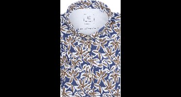 Blue Industry Short Sleeve Overhemd Print Donkerblauw - Maat 38 - Heren - Overhemden Casual