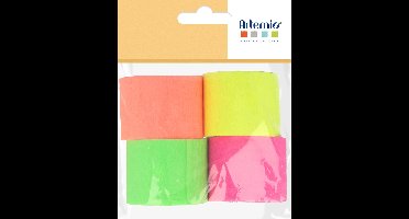 4 rollen fluo crêpepapier 10 m - Artemio