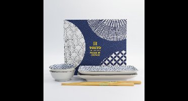 Tokyo Design Studio Kotobuki Sushi Servies - hoogwaardig porselein - 6-delig - 2-persoons