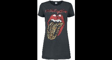 The Rolling Stones Amplified Collection - Leopard Tongue Dames Mini-jurk - houtskool - M