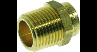 Vsh puntstuk 1/2 con.bu. x 15 mmcap. messing