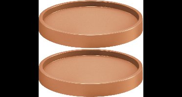 Plantenonderzetter/multiroller - 2x - rond - terracotta - kunststof - 45 cm - Trolleys voor kamerplanten